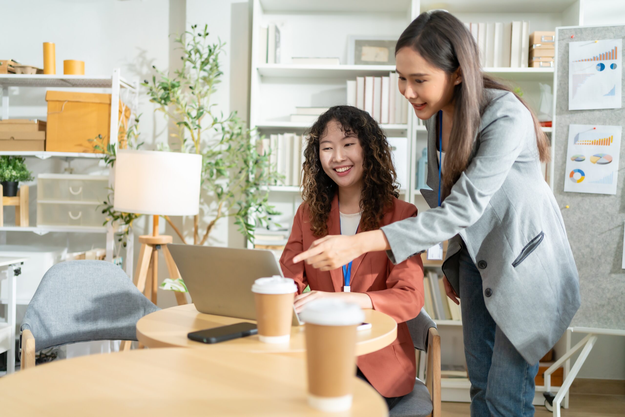 Two students looking for direct sales internships